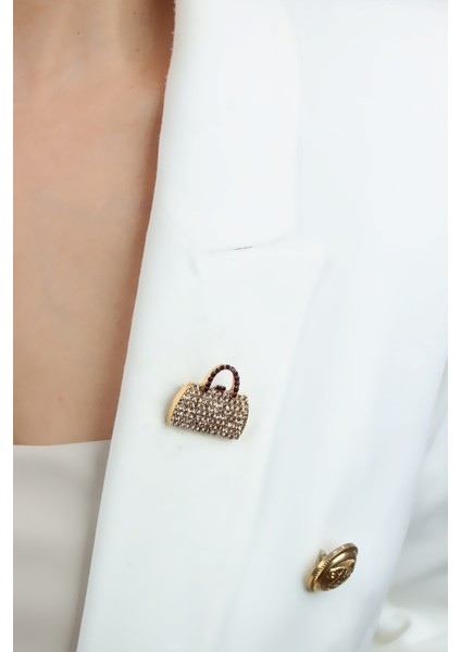 Zirkon Taşlı Çanta Şeklinde Broş modelleri