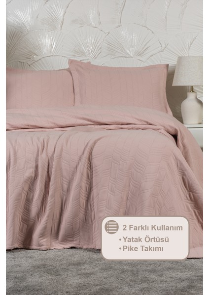 Fashion Yatak Örtüsü Takımı Çift Kişilik (240X250 Cm) Gülkurusu fiyatları