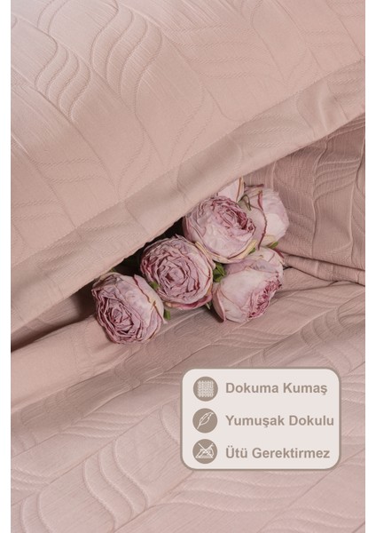 Fashion Yatak Örtüsü Takımı Çift Kişilik (240X250 Cm) Gülkurusu modelleri