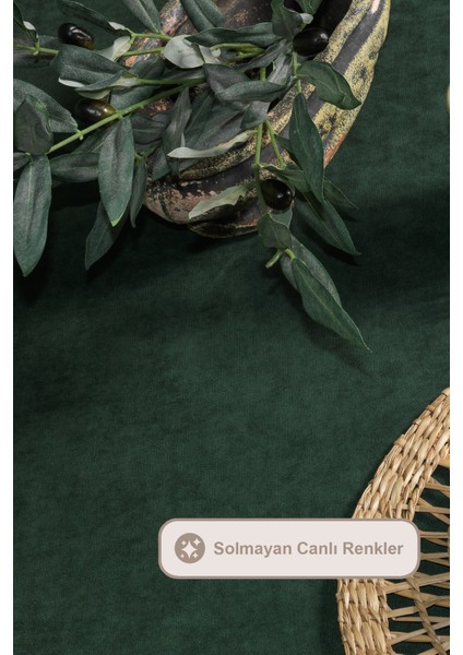 Soft Kadife Masa Örtüsü Dikdörtgen (150X220 Cm) Yeşil fiyatları