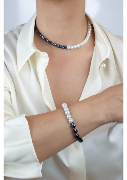 Cam Kristal Cam Inci Kombin Kolye Bileklik Set