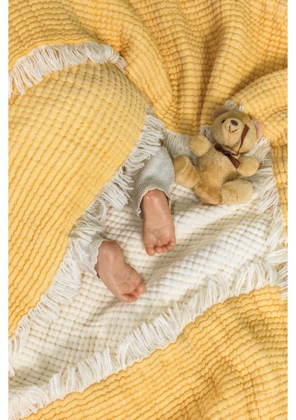 Rubby Müslin Battaniye Bebek (100X120 Cm) Sarı
