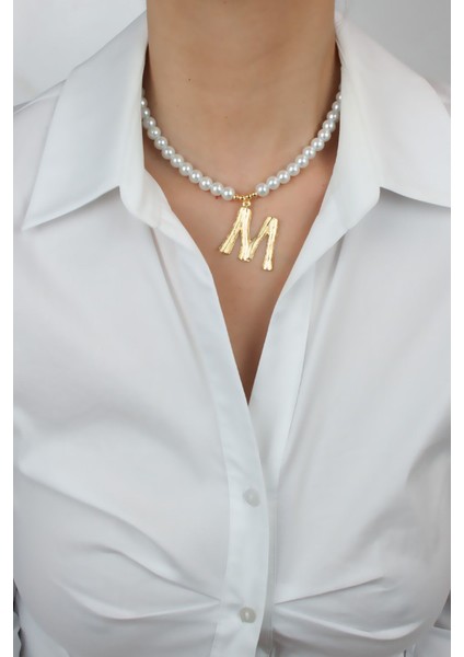 Cam Inci M Harf Kolye M Harfi