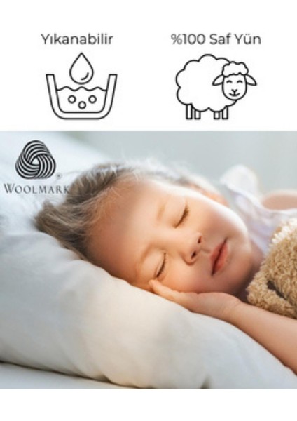 %100 Yün Dolgulu 3'lü Bebek & Çocuk Kreş Uyku Seti – Yorgan + Yastık + Nevresim – Doğal & Organik indirimleri