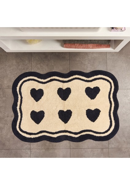 Soft Tufting Herz Banyo Paspası - Ekru - 60X90 cm fiyatları