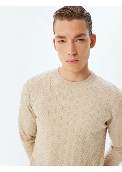 Kışlık Triko Kazak Basic Dokulu Viskon Karışımlı