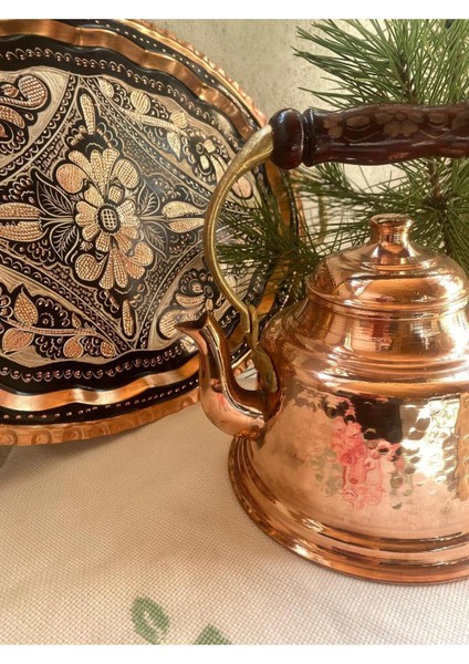 Bakır Bitki Çaydanlık