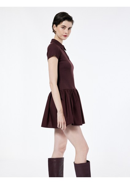 Pamuklu Düğmeli Kısa Kollu Mini Polo Yaka Elbise fiyatları