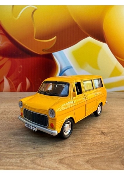 Oyuncak Metal Çekbırak Havalı Korna Ford Minibüs Sarı Eski Nostaljik Minibüs Sesli Işıklı Ford