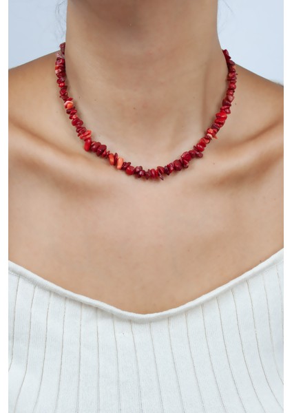 Mercan Doğaltaş Kolye