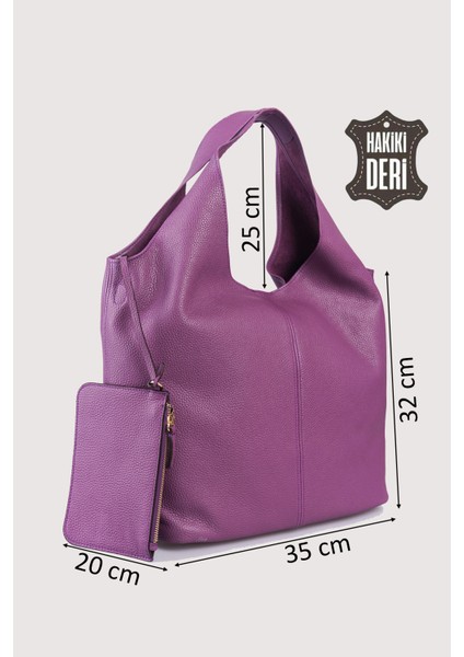 Hakiki Deri Kadın Omuz Çantası Mürdüm SMR9199 fiyatları