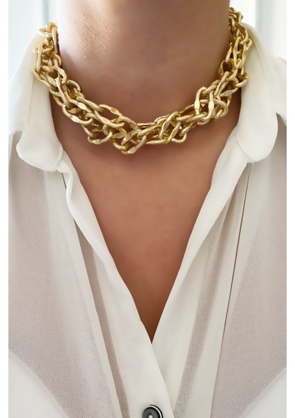 Ezme Dokulu Sarmal Kolye