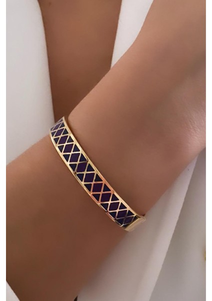 Vıp Seri Altın Kaplama Mineli Çelik Bileklik