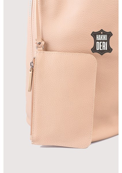 Hakiki Deri Kadın Omuz Çantası Pudra SMR9199 fırsatları