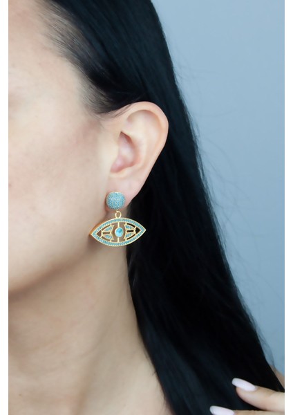 Göz Şeklinde Doğaltaş Küpe