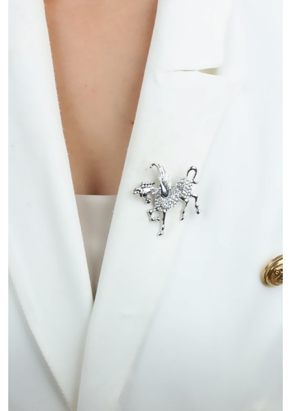 Zirkon Taşlı Unicorn Figür Broş modelleri