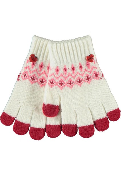Kız Çocuk Anaokulu Örme Eldiven 3-7 Yaş