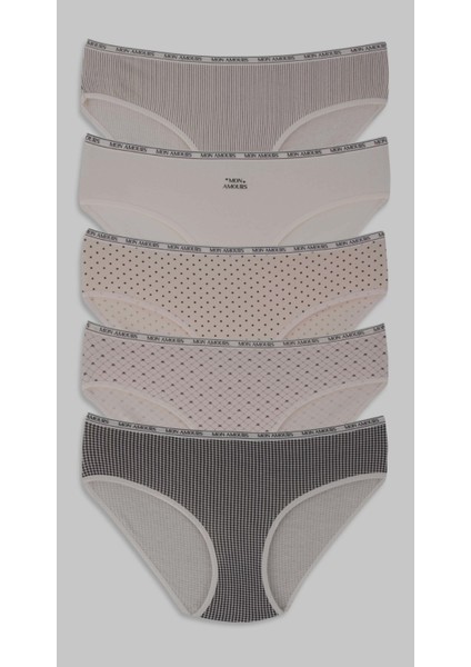 Kadın 5’li Pamuklu Bikini Külot Seti