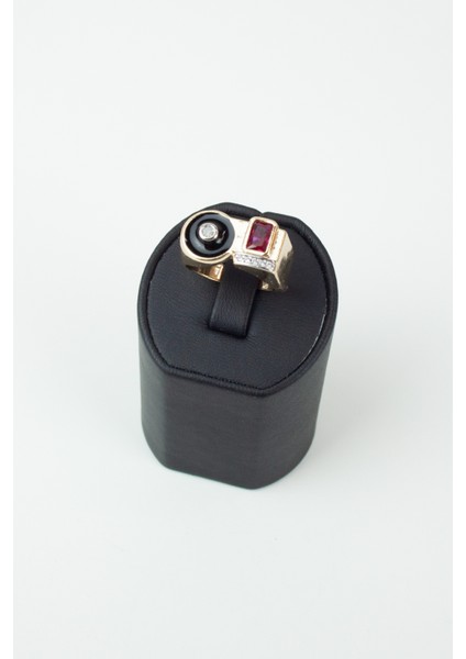 Baget Taşlı Ayarlanabilir Gold Yüzük