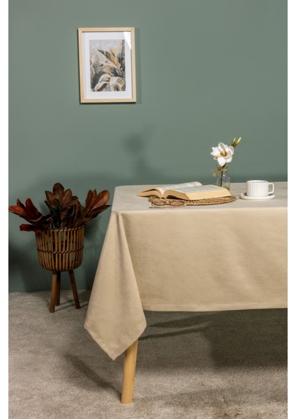 Soft Kadife Masa Örtüsü Dikdörtgen (150X220 Cm) Taş