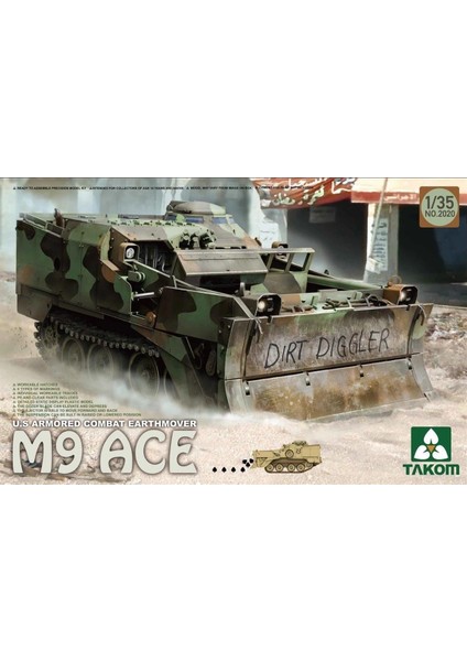 2020 1/35 Ölçek, M9 Ace Askeri Araç, Plastik Model Kiti