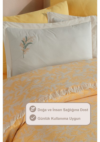 Tina Pike Yatak Örtüsü Çift Kişilik %100 Pamuk (220X240 Cm) Sarı modelleri