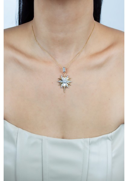 Zirkon Taşlı Kutup Yıldızı Uçlu Çelik Kolye fiyatları