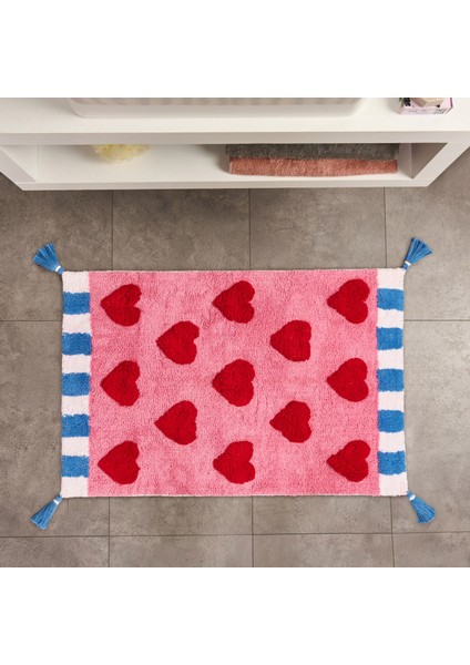 Soft Tufting Heart Banyo Paspası - Hardal / Ekru - 60X90 cm fiyatları