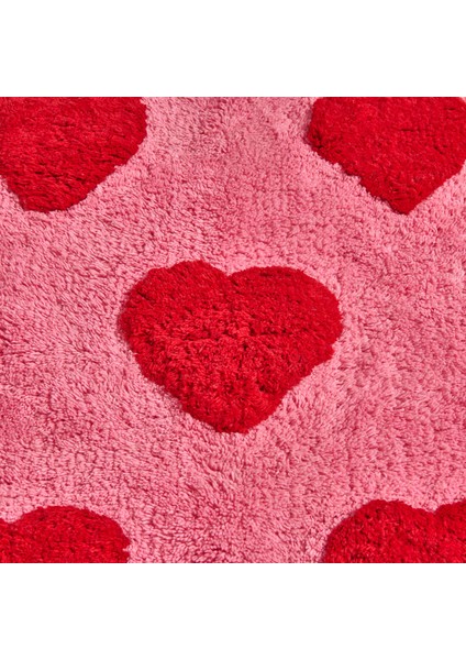 Soft Tufting Heart Banyo Paspası - Hardal / Ekru - 60X90 cm fırsatları