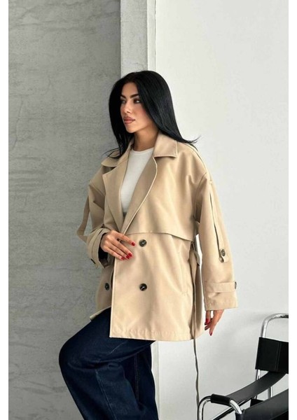 Trençkot Ceket Midi Boy Kuşaklı ve Detaylı Premıum Kalite Astarlı modelleri