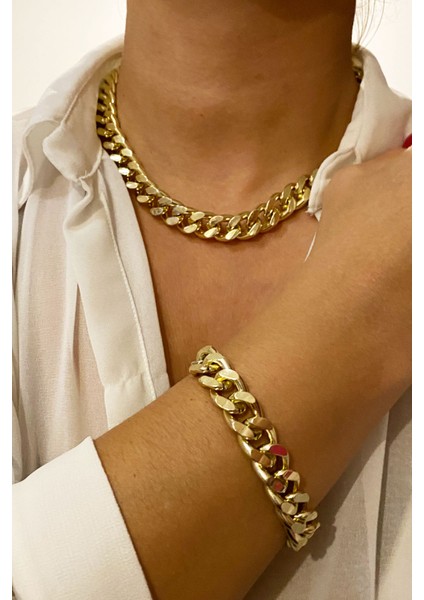 Klasik Zincir Kolye Bileklik Set