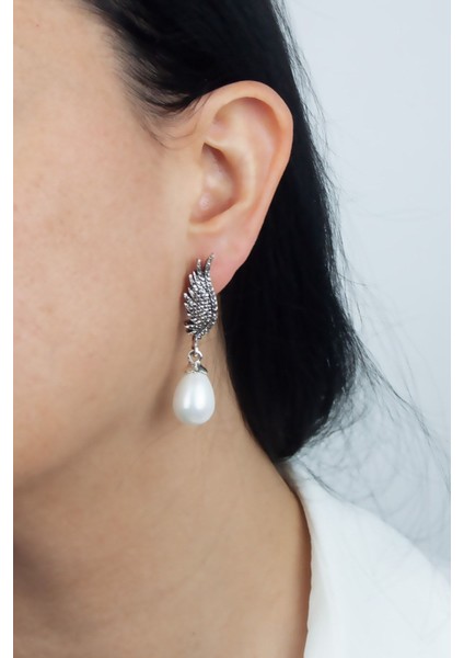 Inci Sallantılı Melek Kanat Küpe