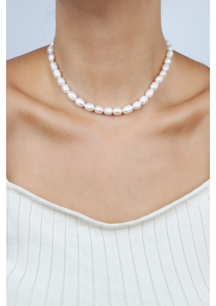 Gerçek Doğal Su Incisi Klasik Kolye