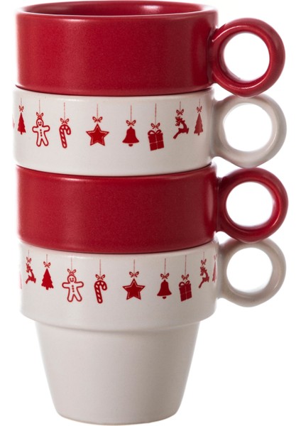 New Year 4'lü Fincan Seti