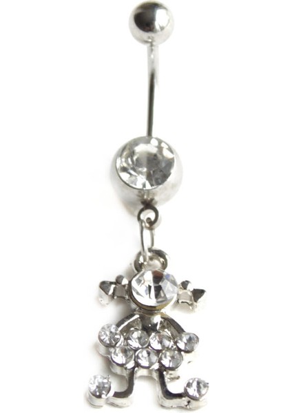 Taşlı Çelik Göbek Piercing
