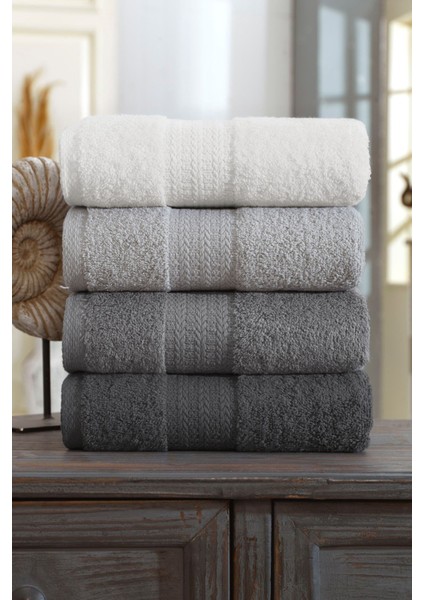 Rainbow Havlu Seti Pamuklu 4 Adet (50X90 Cm) Antrasit