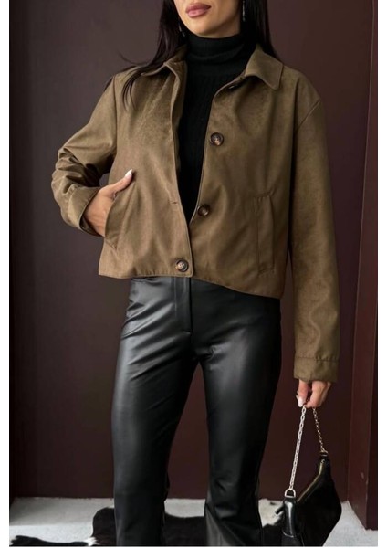 Yakalı Model Suni Süet Astarlı Kısa Cep Detaylı Ceket fiyatları