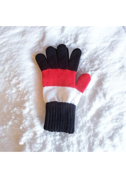 Garson Beden Erkek Çocuk Eldiven Siyah Kırmızı 8-12 Yaş fiyatları