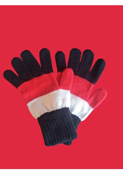 Garson Beden Erkek Çocuk Eldiven Siyah Kırmızı 8-12 Yaş modelleri