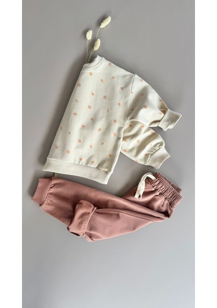 Sweatshirt Takım 1-8 Yaş Bej