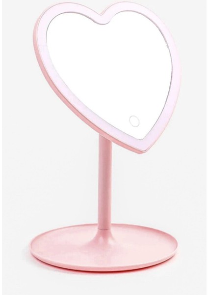 Kalp Şeklinde Ledli Masa Üstü Makyaj Aynası modelleri