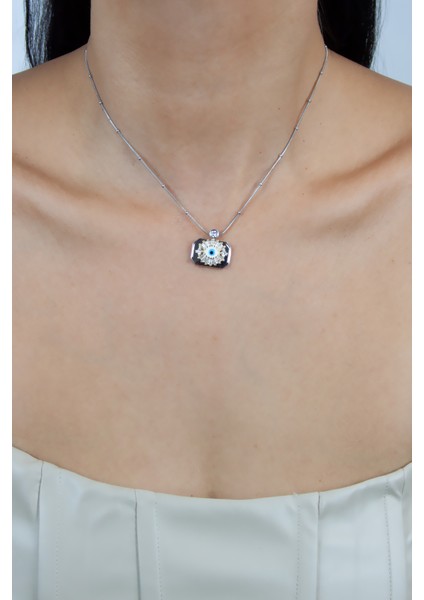 Zirkon Taşlı Göz Figür Çelik Kolye modelleri