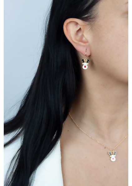 Yılbaşı Temalı Kolye Küpe Set