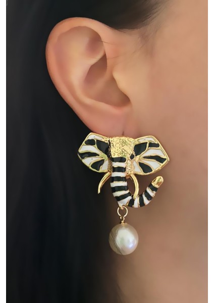 Inci Sallantılı Özel Tasarım Fil Küpe