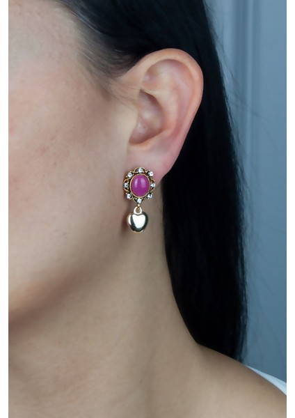 Kalp Sallantılı Antik Tasarım Küpe