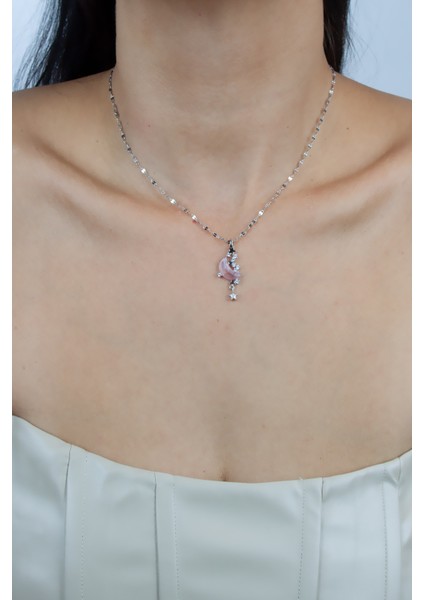 Ay ve Yıldız Figürlü Gümüş Renk Çelik Kolye fiyatları