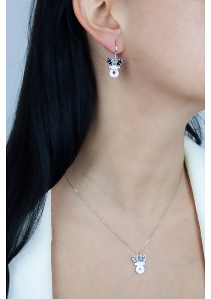 Yılbaşı Temalı Kolye Küpe Set