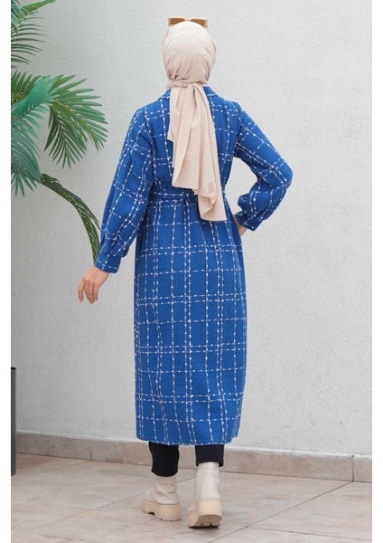 Düğmeli Kaşe Kaban Mavi 19600 indirimleri