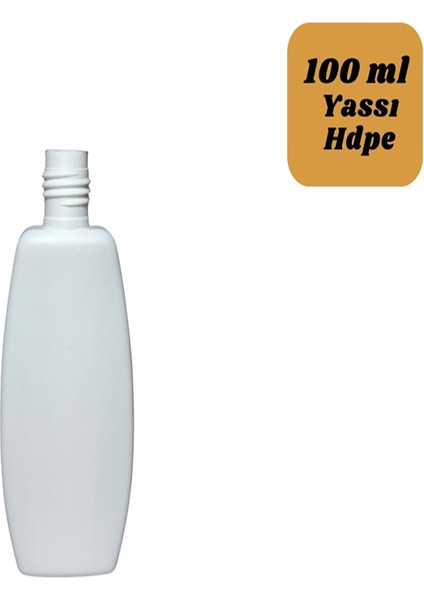 100 cc Yassı Hdpe Şişe (Kapak Dahil) – Aseton, Solüsyon, Kimyasal ve Kozmetik Kullanımı Için Dayanıklı Boş Plastik Şişe