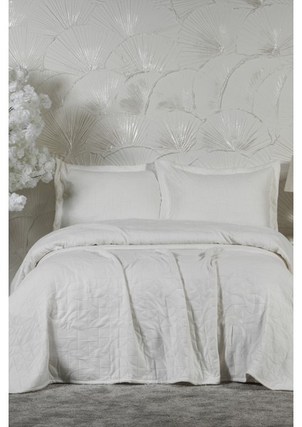 Infınıtıy Yatak Örtüsü Seti Çift Kişilik (240X250 Cm) Krem